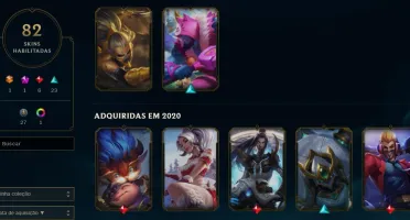 conta lol ouro IV 82 skins