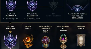 Conta League of Legends s3, Diamante 4 solo duo e Flex