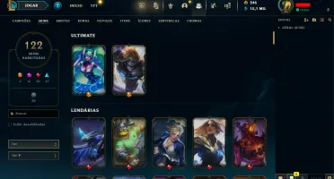 Conta LOL LVL 30 | 89 Campeões| 122 Skins |UNRANKED| 2013