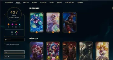 Conta com 427 skins + 44 Cromas