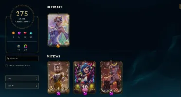 Conta LOL 275 skins platina 2