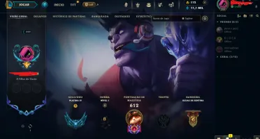 conta lvl 310 ouro com todos os champs e com 277skins