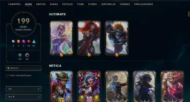 Esmeralda 4 com TODOS os champs e 199 Skins ( Nivel 865 )