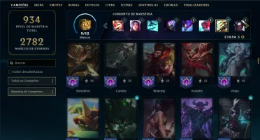 Esmeralda 4 com TODOS os champs e 199 Skins ( Nivel 865 )