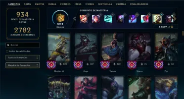 Esmeralda 4 com TODOS os champs e 199 Skins ( Nivel 865 )