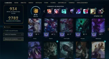 Esmeralda 4 com TODOS os champs e 199 Skins ( Nivel 865 )