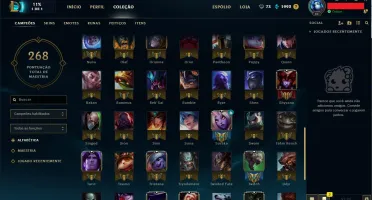 Conta de Lol lvl 41 ouro V, 87 champs e 26 skins