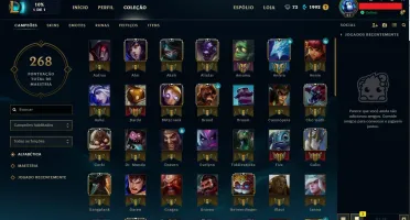 Conta de Lol lvl 41 ouro V, 87 champs e 26 skins