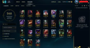 Conta de Lol lvl 41 ouro V, 87 champs e 26 skins