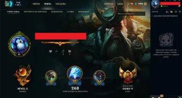 Conta de Lol lvl 41 ouro V, 87 champs e 26 skins