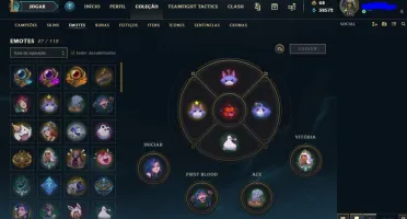 Conta LoL Platina 4, todos os campeões, 84 skins e 40k ea.