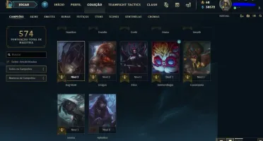 Conta LoL Platina 4, todos os campeões, 84 skins e 40k ea.