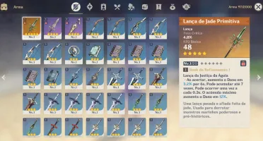 Ar 10 Keqing + Lança Primordial de Jade