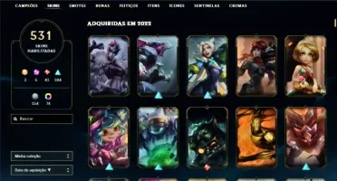 CONTA DO LOL COM MAIS DE 500 SKINS E TODOS CAMPEÕES
