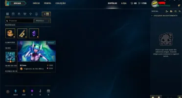 Conta LOL borda Ouro l, 104 Campeões, 105 Skins, 3 Ultimates