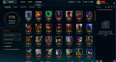 Conta LOL borda Ouro l, 104 Campeões, 105 Skins, 3 Ultimates