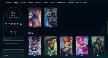 Prata 2 com TODOS os Champs e 35 Skins ( JG / MID / SUP )