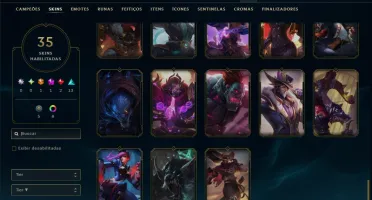 Prata 2 com TODOS os Champs e 35 Skins ( JG / MID / SUP )
