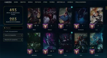 Prata 2 com TODOS os Champs e 35 Skins ( JG / MID / SUP )