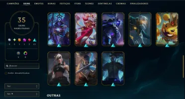 Prata 2 com TODOS os Champs e 35 Skins ( JG / MID / SUP )