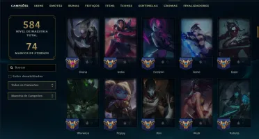 Prata 4 com TODOS os Champs e 161 Skins +7 Prestigios