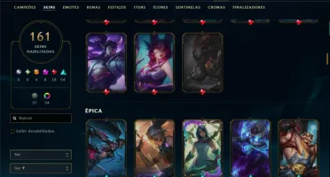 Prata 4 com TODOS os Champs e 161 Skins +7 Prestigios