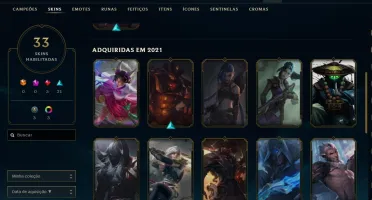 conta league of legends 800 reais em skins BARATO
