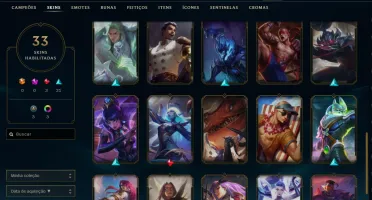 conta league of legends 800 reais em skins BARATO