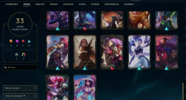 conta league of legends 800 reais em skins BARATO