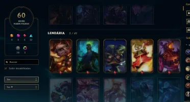 Conta LoL Platina 3 TODOS os champs 60 skins épicas e legado