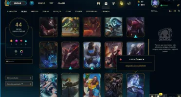 CONTA LEAGUE OF LEGENDS DIAMOND COM 44 SKINS