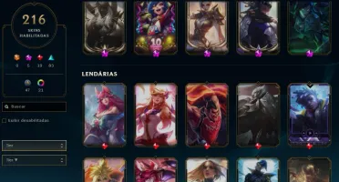 Conta Ouro - MMR Platina - 216 Skins - 22K Essência Azul