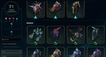 Conta Ouro - MMR Platina - 216 Skins - 22K Essência Azul
