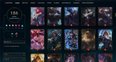 Diamante 4 com 140 Champs e 186 Skins +6 Prestigios