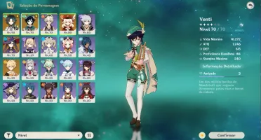 Conta AR 50 XIAO/Lança de jade + KLEE + VENTI + MONA