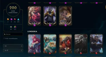 Conta League Of Legends, Platina, Lvl 370, Com 200 Skins