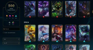 Conta League Of Legends, Platina, Lvl 370, Com 200 Skins