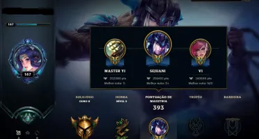 CONTA  LOL LEVEL 167-142 SKINS-105 CHAMP-23 M7-NEO PAX SIVIR