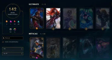 CONTA  LOL LEVEL 167-142 SKINS-105 CHAMP-23 M7-NEO PAX SIVIR