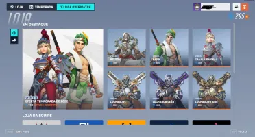 Conta Overwatch skins raras sem elo, 300 fichas da liga