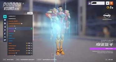 Conta Overwatch skins raras sem elo, 300 fichas da liga