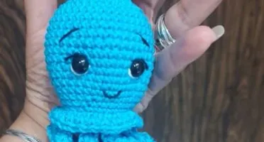 Amigurumi Chocalho Polvo Azul