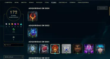 Unranked com 100 Champs e 55 Skins ( MID / JG )