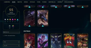 Unranked com 100 Champs e 55 Skins ( MID / JG )