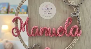Guirlanda + Móbile Personalizados macramê com Tricotin