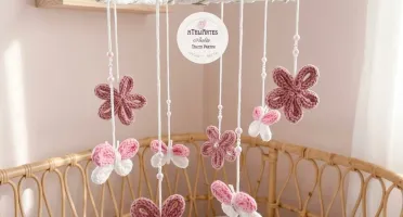 Guirlanda + Móbile Personalizados macramê com Tricotin