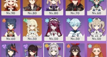 childe, baal, ayaka, klee, diluc e hutao 3 armas 5 star