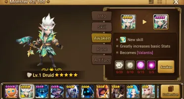 Reroll Summoners War lvl10 com Druid Light - Valantis