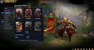 Conta smite com t5 thor, skin ao kuang limitada