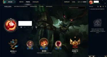 Conta Ouro V com bastante campeões e skins